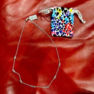 Brighton silver necklace with 7 crystals